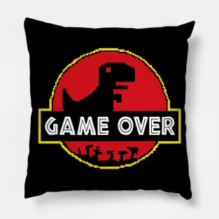 Game Over Video Dino Park No Internet Signal Pillow