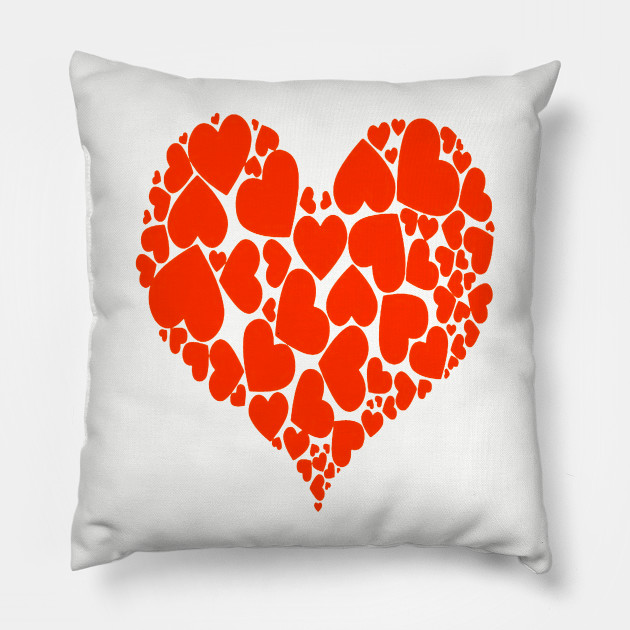 A Heart Full Of Love Red Pattern Heart Shaped Pillow Teepublic