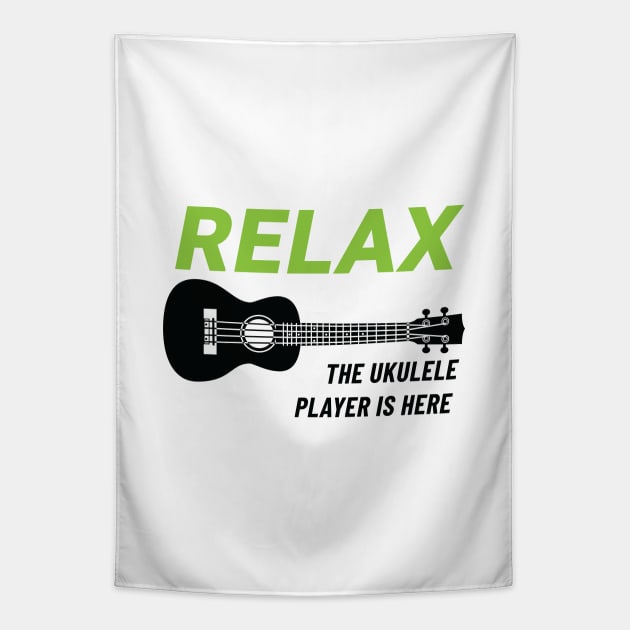 Relax The Ukulele Player Is Here Ukulele Light Theme Tapestry by nightsworthy