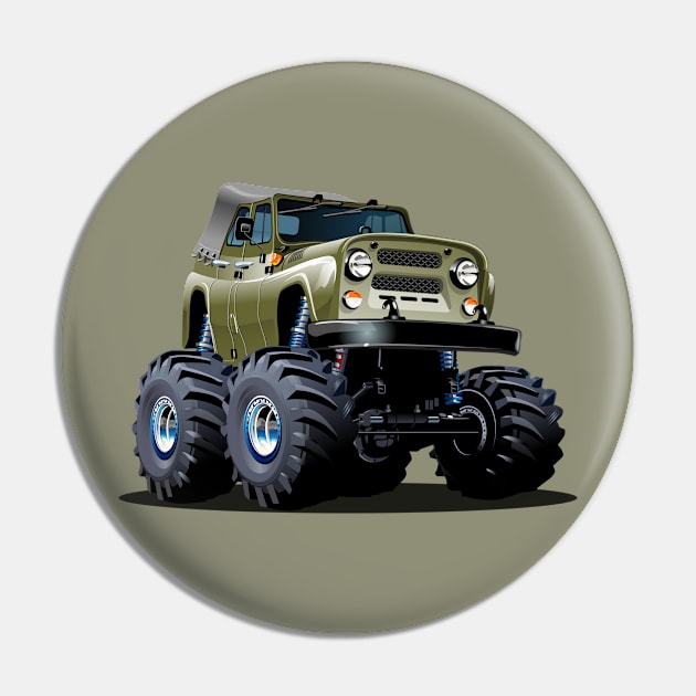 Cartoon Monster Truck Pin by Mechanik