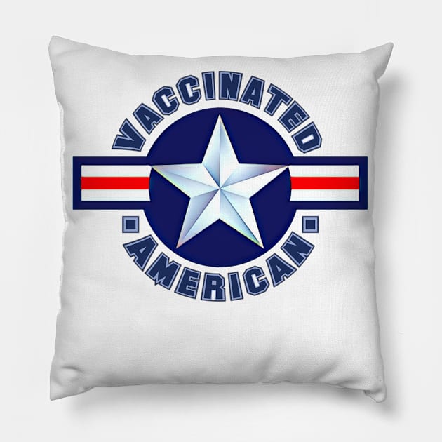 Vaccinated American Hero Pillow by GeekDen