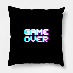 Game Over - Purple white Pillow