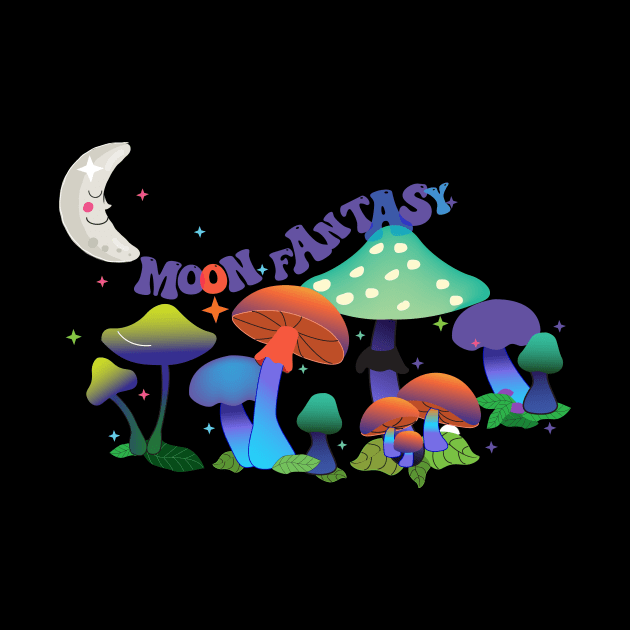 Fantastic Mushrooms and  Fantasy Moon by emma17