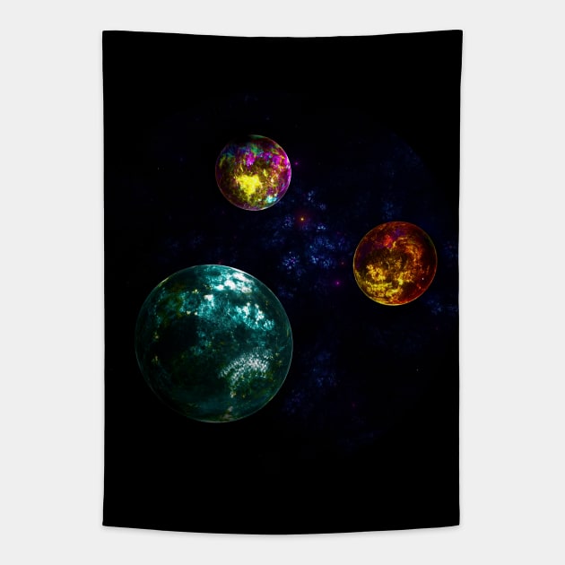 Alien Planets Tapestry by ElviraDraat