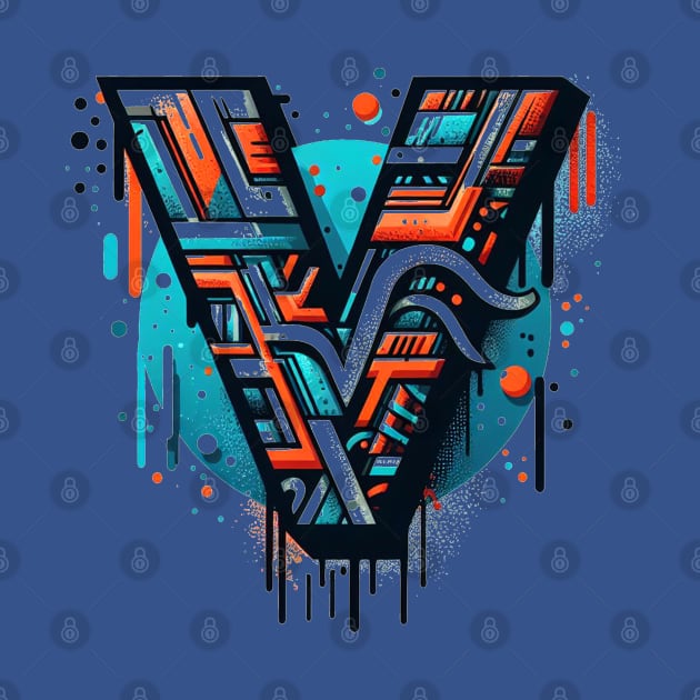 Letter V design graffity style by grappict