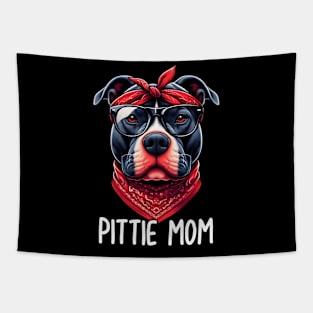 Pittie Mom Pitbull Dog Mothers Day Tapestry