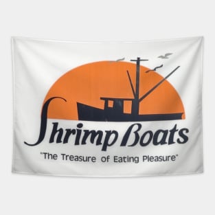 Retro Shrimp Boats Restaurant Vintage Durham, NC Tapestry