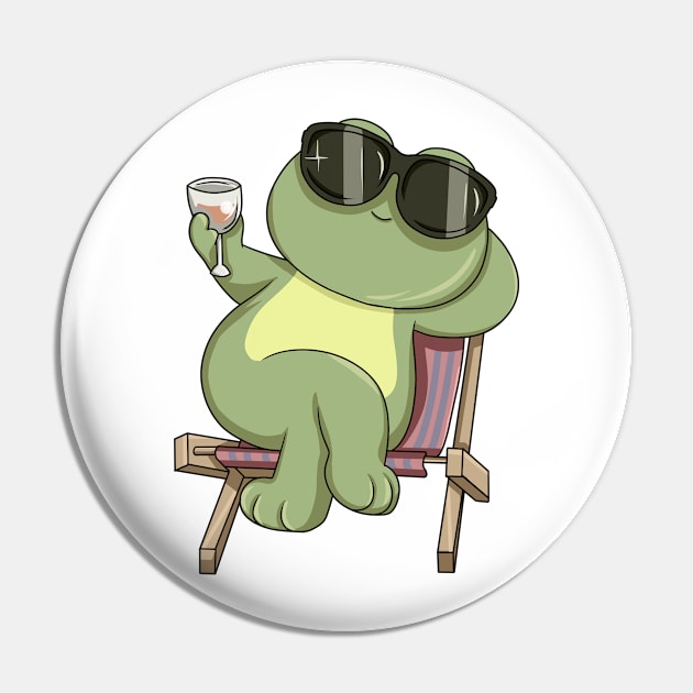 Frog with Sunglasses and Drink Pin by Markus Schnabel