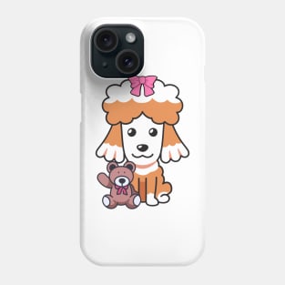 Cute Poodle holds a teddy bear Phone Case