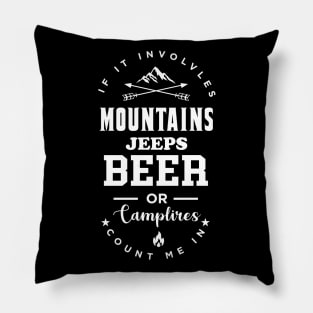 Mountains Jeeps Beer Pillow