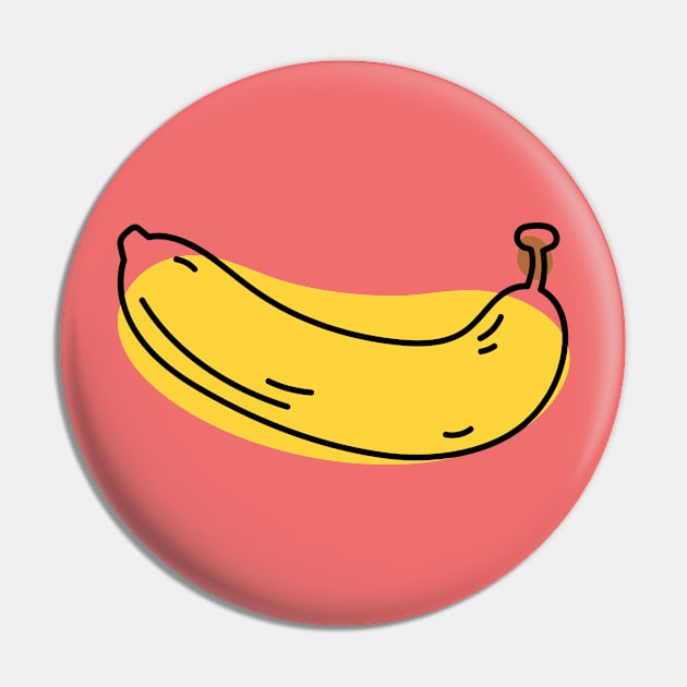 Hand drawn and painted Banana - Fruit Pin by Clicky Commons