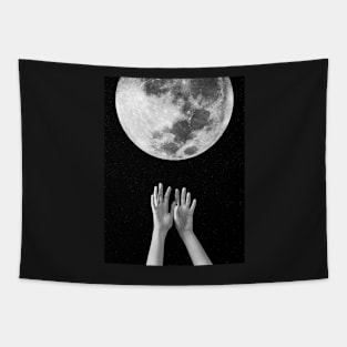 Hands, Moon, Woman, Girl, Fashion art, Fashion print, Scandinavian art, Modern art, Wall art, Print, Minimalistic, Modern Tapestry