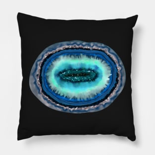 Aqua Geode | Cherie's Art(c)2021 Pillow