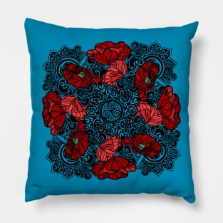 Triskele Poppies Pillow