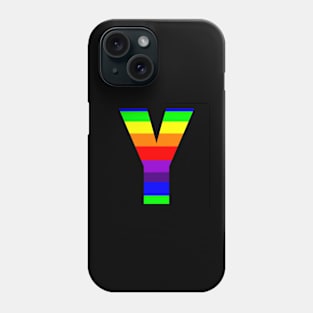 The Letter Y in Rainbow Stripes Phone Case