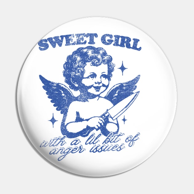 Sweet Girls With Anger Issues T-Shirt, Retro Unisex Adult T Shirt, Vintage Angel Pin by Justin green