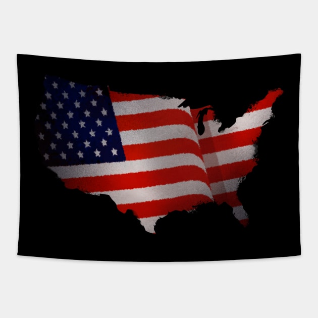 US Flag Tapestry by Aim For The Face