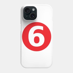 Number 6 Big Red Dot Letters & Numbers Phone Case