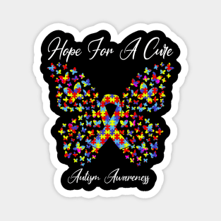 Hope For A Cure Butterfly Gift Autism Magnet