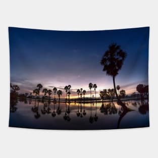 Sunset Palm trees Tapestry