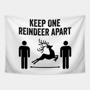 Keep One Reindeer Apart social distancing christmas Tapestry