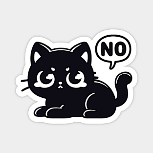 Black Cat Says No Magnet