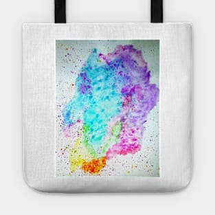 Kaleidoscopic Dream - Abstract Watercolor painting in free style blue, purple, pink, green, yellow, and orange Tote