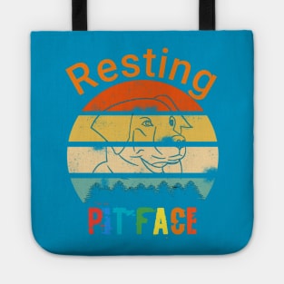 Vintage resting pit face dog Tote