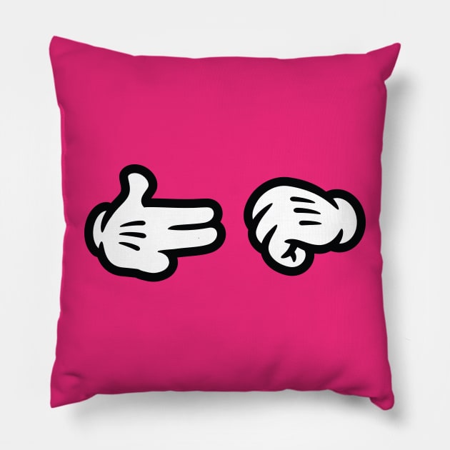 Run the Jewels Cartoon Hands Logo Pillow by Pufahl