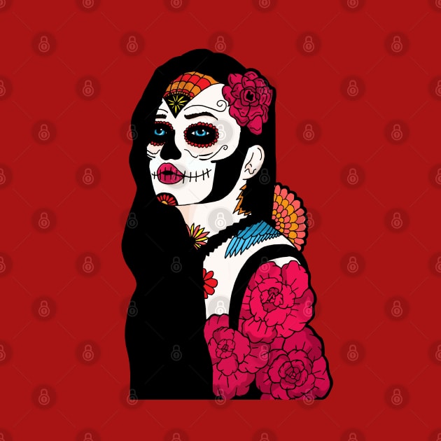 Sugar skull girl by Swadeillustrations