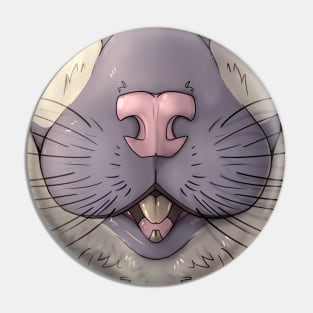 Blue-Blazed White Rat Mask Pin