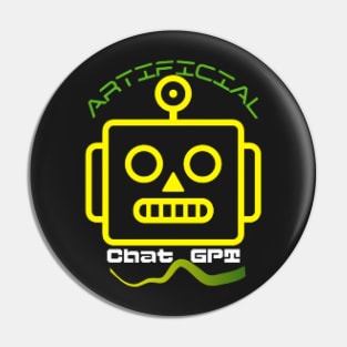 Chat GPT Artificial , Yellow Robot Pin