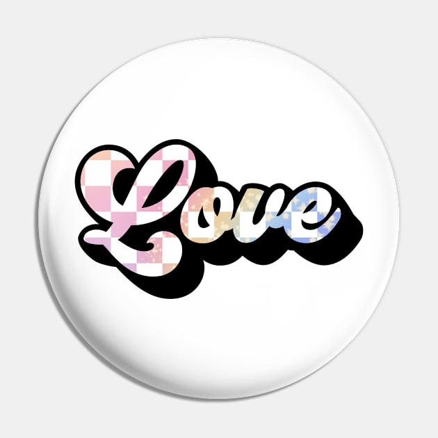 Love in Pastel Checkerboard Pin by KathrinLegg