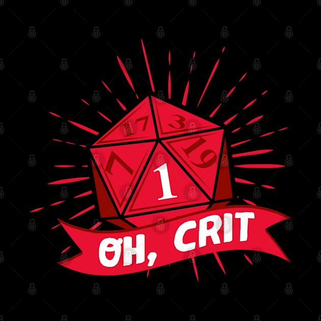 Oh Crit DM Tabletop Gaming Gift Dragons D20 Dice Set Print by Linco