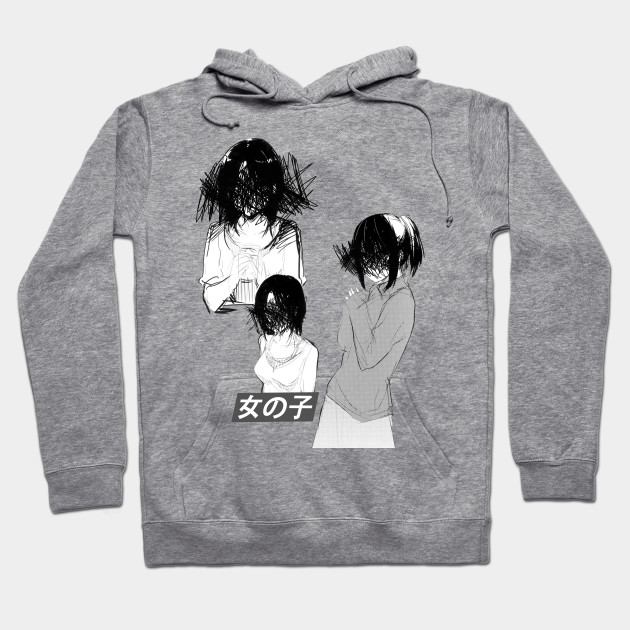 anime hoodie black and white