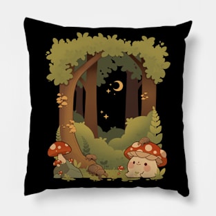 Night time forest Pillow