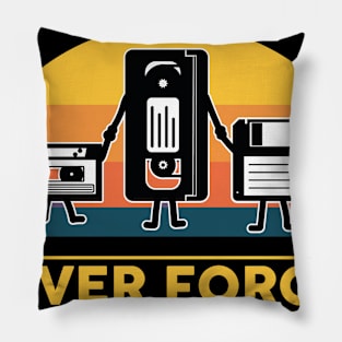 Vhs cassette Floppy disk nerd geek Retro gift Pillow