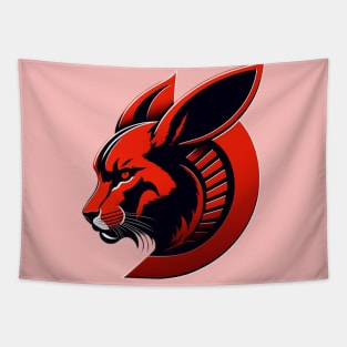 Cyberpunk Red Playboy Bunny Logo Illustration Tapestry