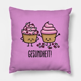 Gesundheit! Bless you sneezing cupcakes sprinkles Pillow