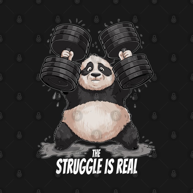 Funny The Struggle Is Real Cute Panda Design by TF Brands