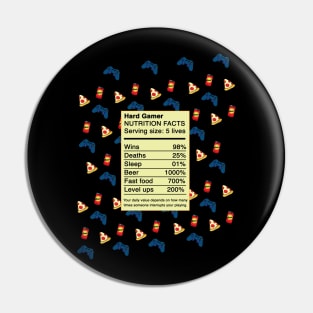 Gamer Nutrition Facts Pin