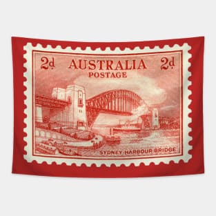 Sydney Harbour Bridge Postage Stamp Tapestry