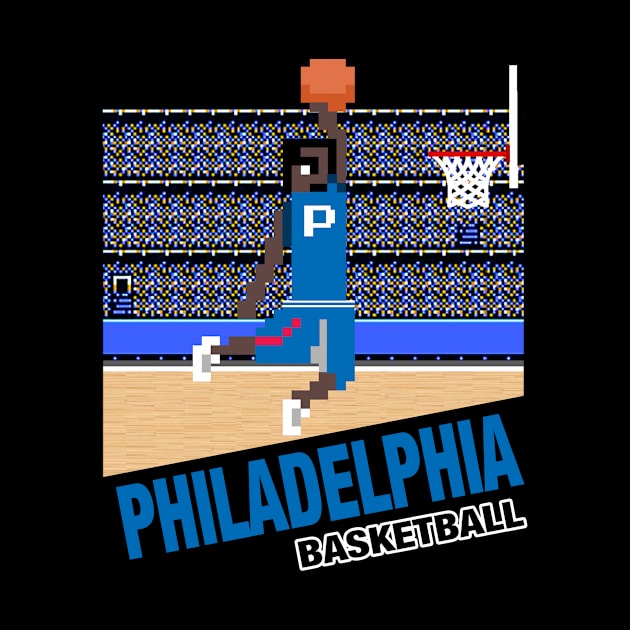 Philadelphia Basketball 8 bit pixel art cartridge design by MulletHappens