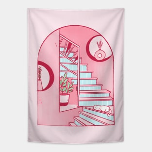 Pink House Tapestry