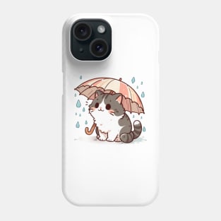 Adorable Feline Enjoying the Drizzle Phone Case