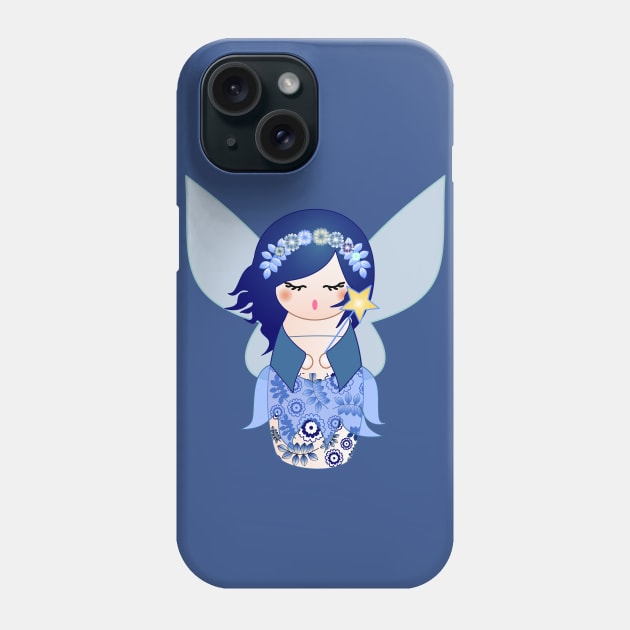 Kokeshi Blue fairy Phone Case by Pendientera