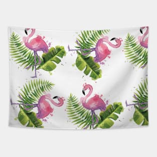 Colorful Pink Flamingos Pattern Tapestry