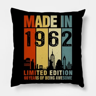 Made In 1962 Limited Edition 60 Years Of Being Awesome Pillow