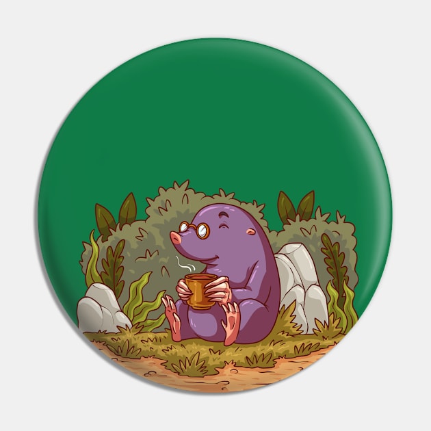 Mole Relax Funny Pin by Mako Design 