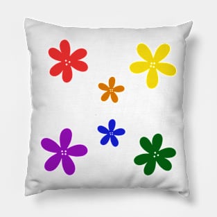 Minimalist Abstract Flowers - Gay Pride Pillow